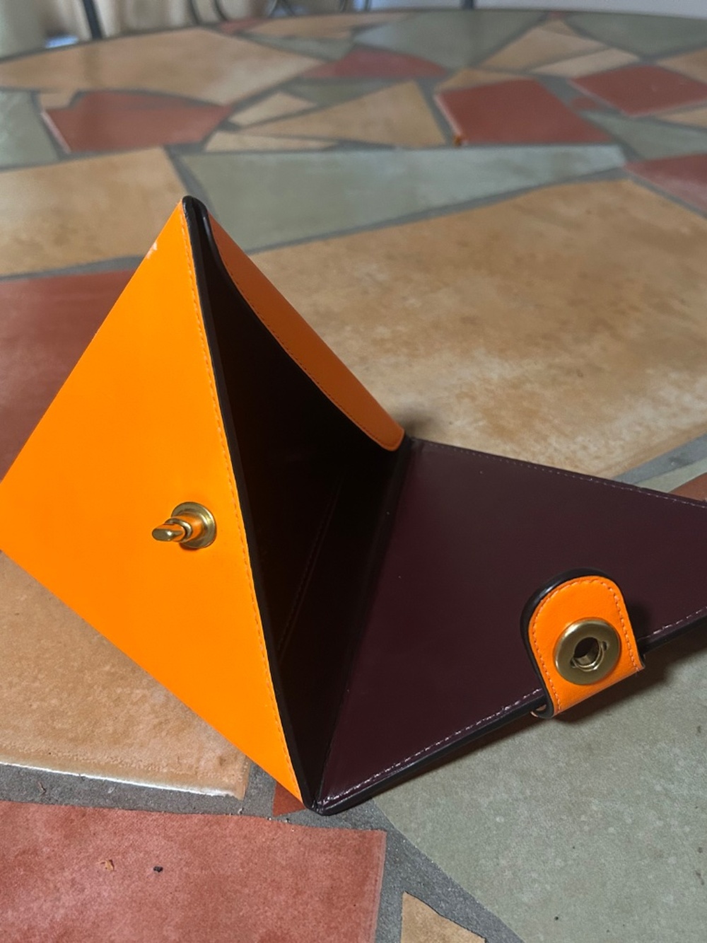 Rare Coach “City Blocks Triangle Bag” in Orange. C0304. - Picture 5 of 6